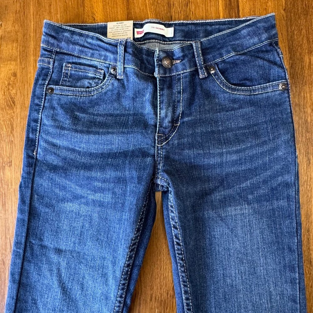 LEVIS 711 Skinny Jeans Girls 10 NWT Blue Denim Levi's Girl Jean NEW - Picture 3 of 9